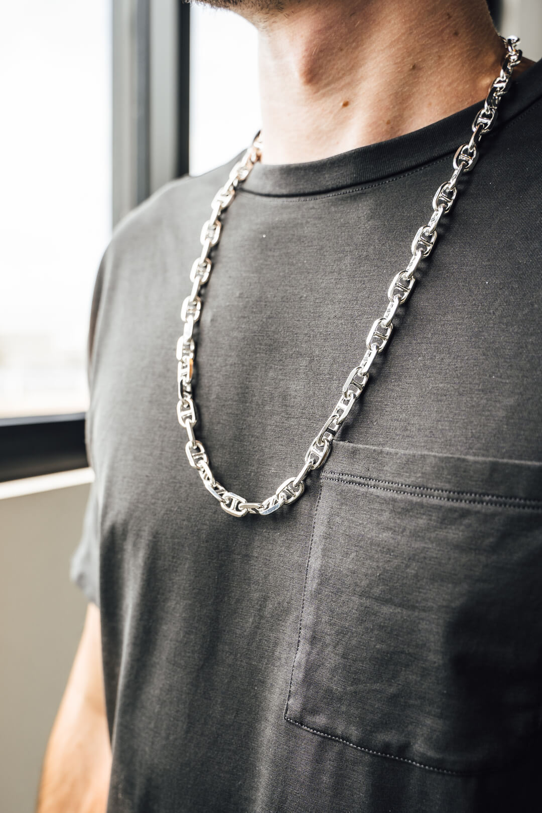 Silver mens chain