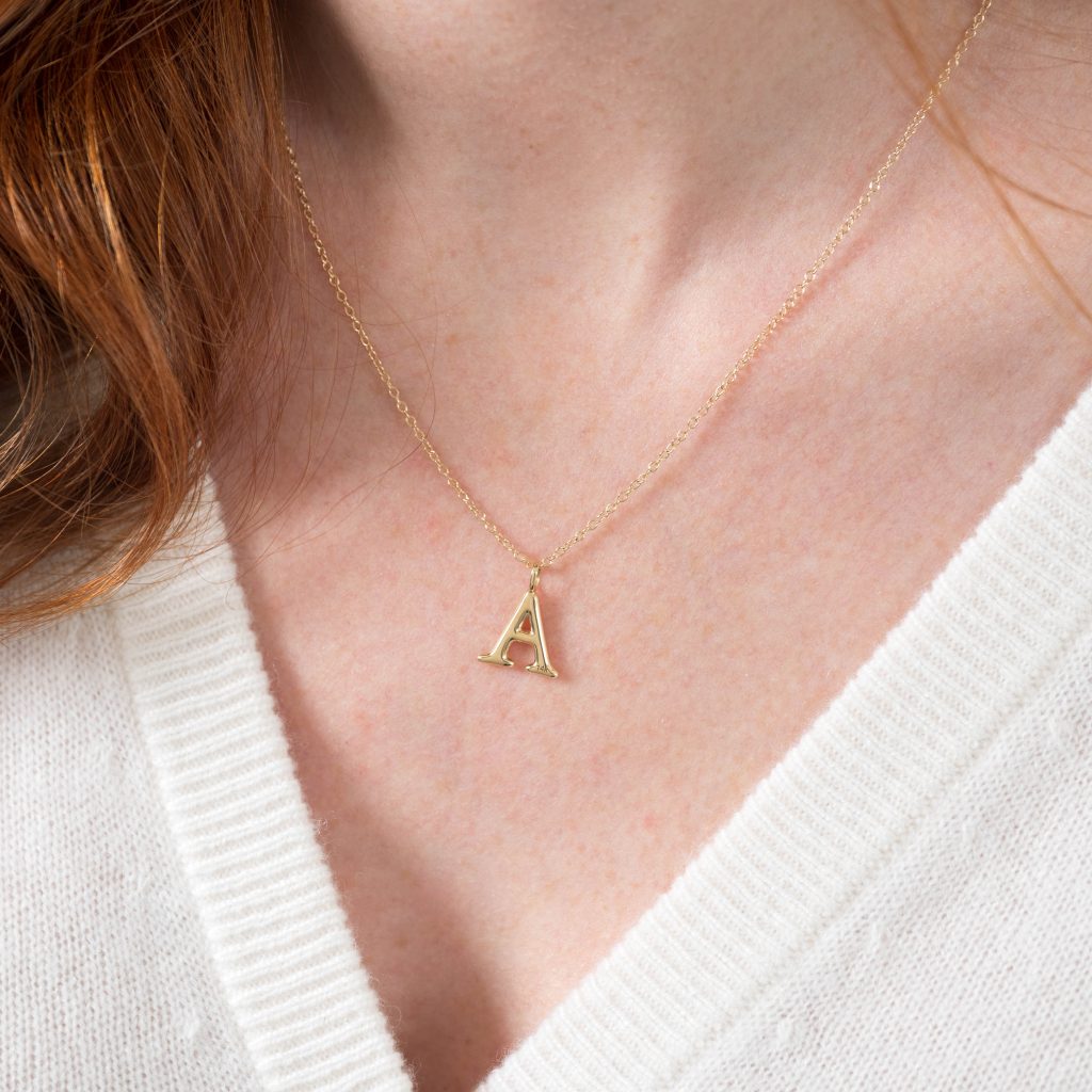 Gold initial pendant