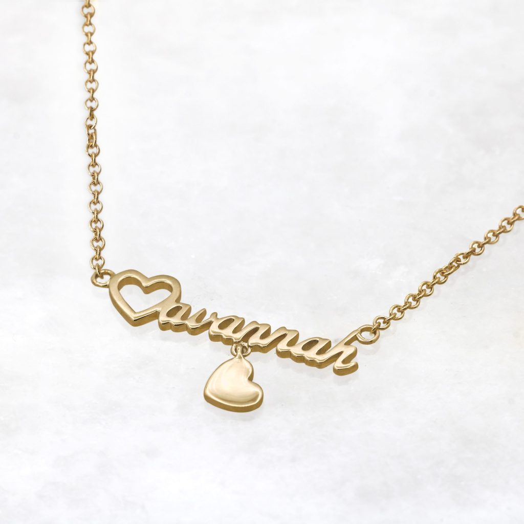 Gold name pendant 