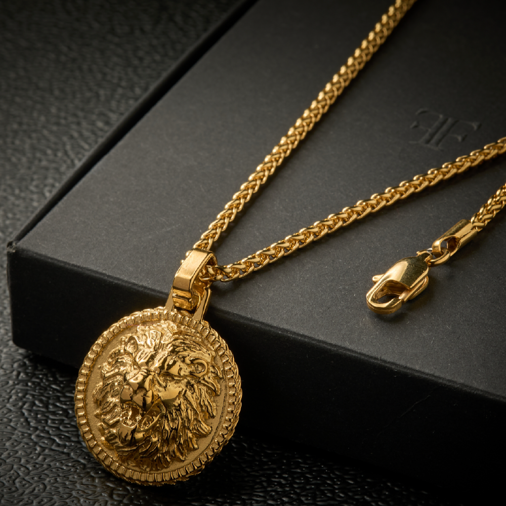 Gold lion pendant