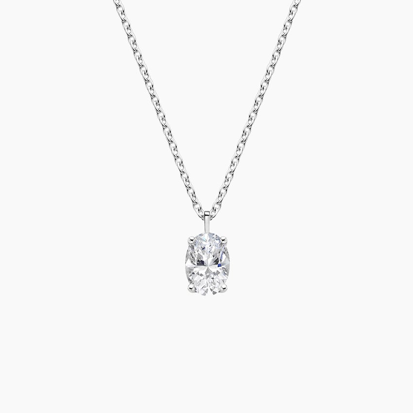 Diamond solitaire pendant necklace