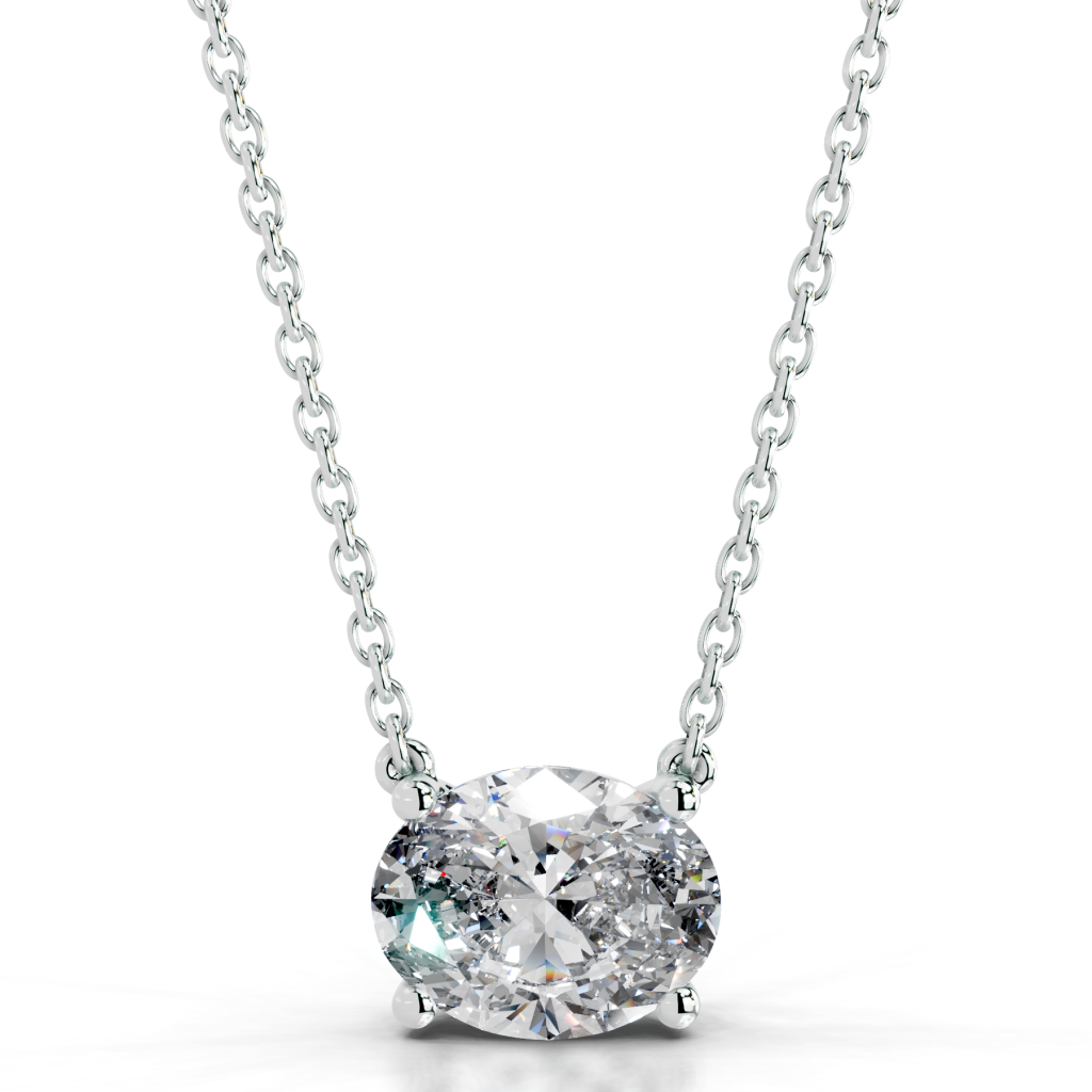 Diamond solitaire pendant necklace 