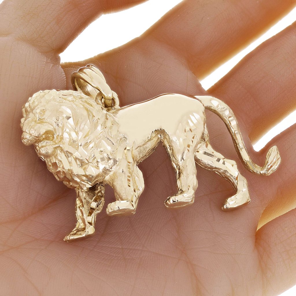 Gold lion pendant