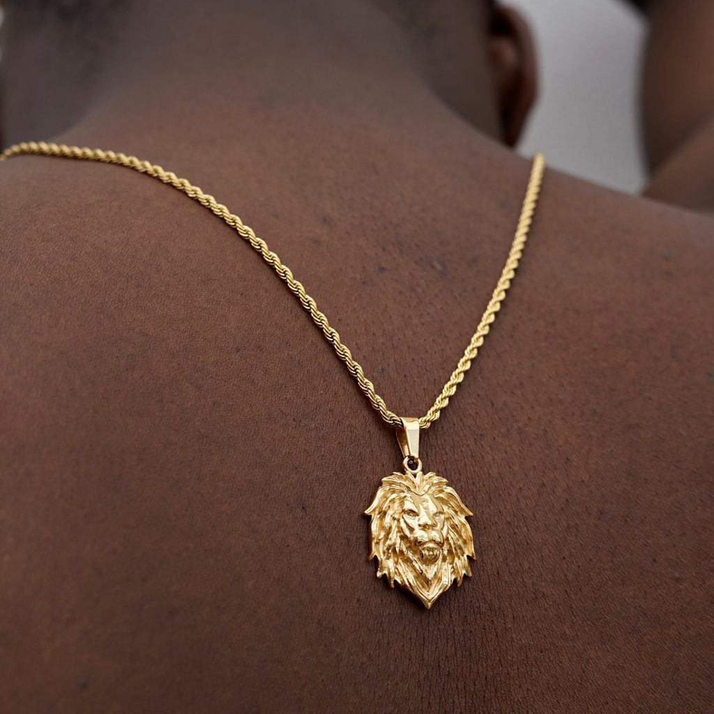 Gold lion pendant