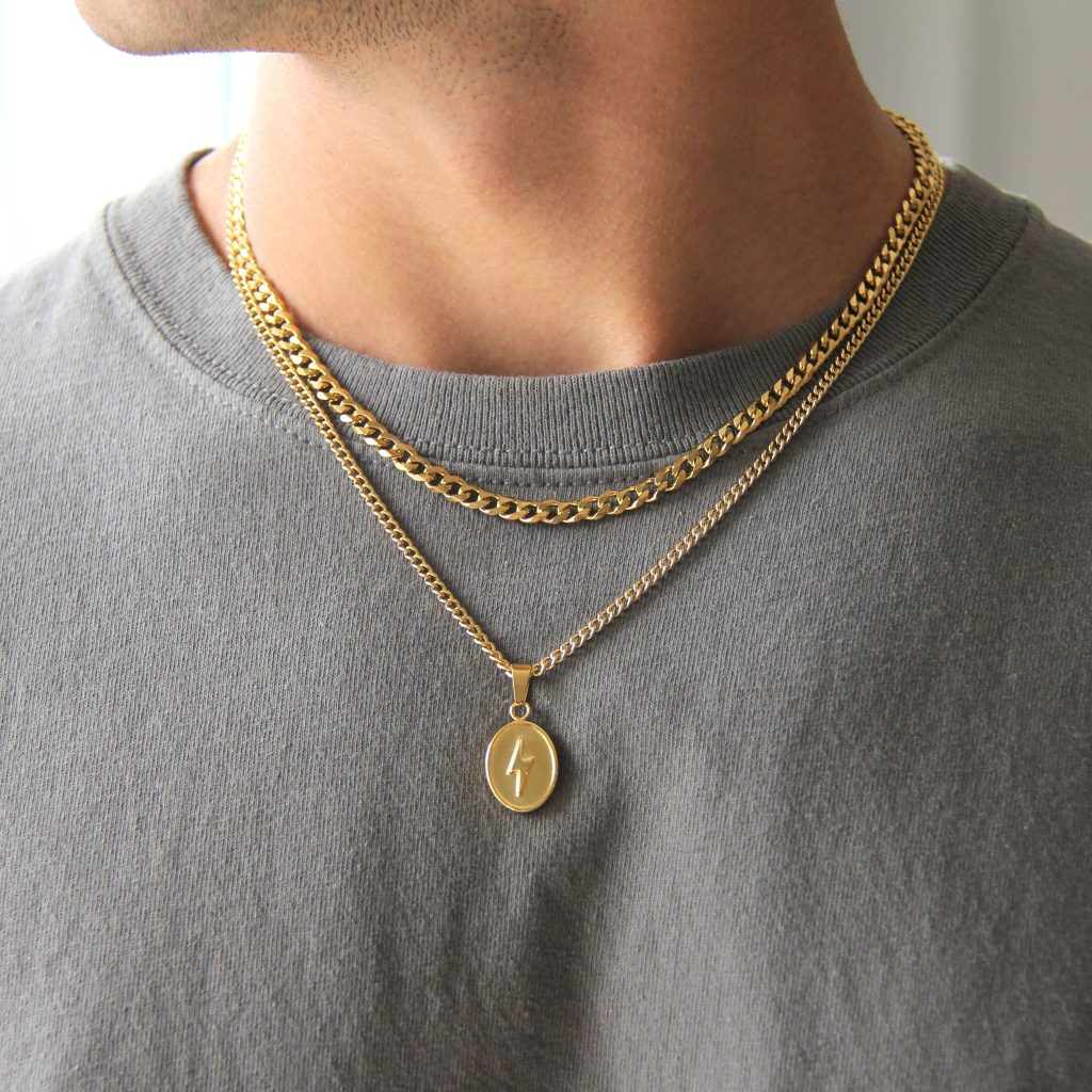 Mens gold chain necklace